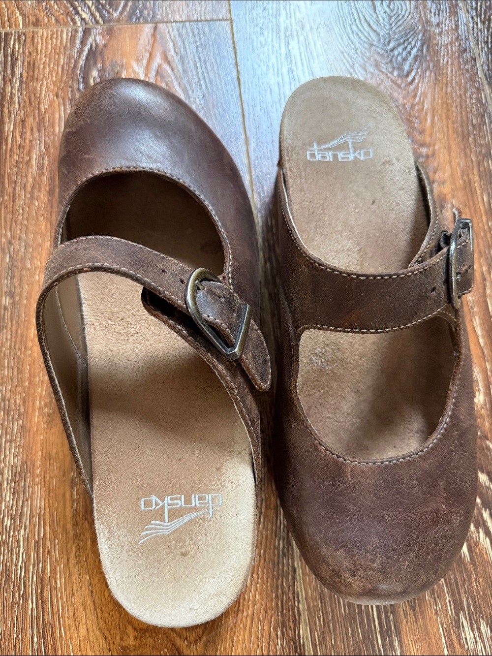 Dansko Brown Leather Maryjanes with Buckle